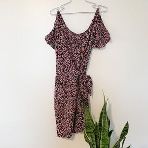 Seamline Cynthia Steffe Speckled Cold Shoulder Silk Dress sz 6